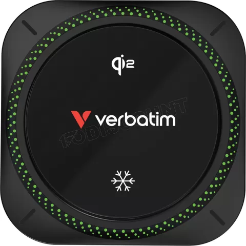 Photo de Support de téléphone à ventouse pour voiture Verbatim Charge 'n' Drive Qi2 RVB avec chargeur induction