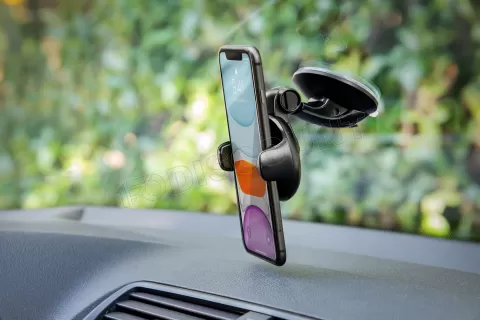 Photo de Support de téléphone à ventouse Tiemme pour voiture (Noir)