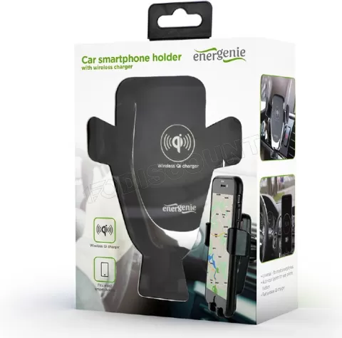 Photo de Support de téléphone pour voiture EnerGenie avec chargeur induction 10W sur grille d'aération