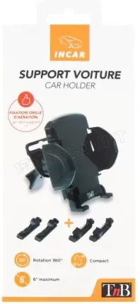 Photo de Support de téléphone sur grille d'aération T'nB (Noir)