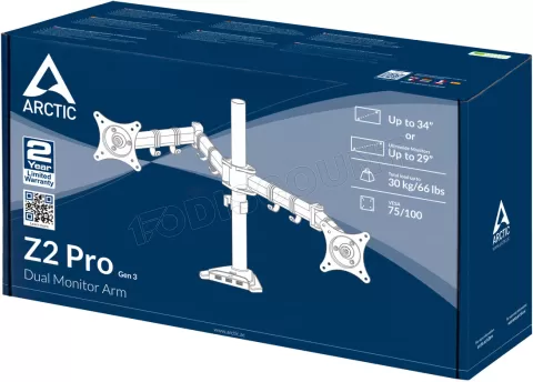 Photo de Support Double écran à poser Arctic Z2 Pro 34" (20kg max) (Noir)