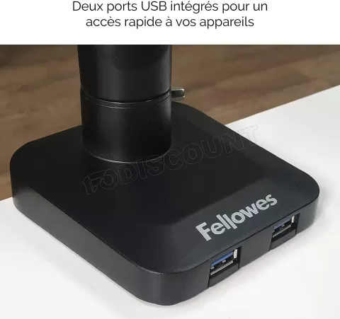 Photo de Support Double Ecran à poser Fellowes Platinum jusqu'à 32" (9 kg max/écran) (Noir)