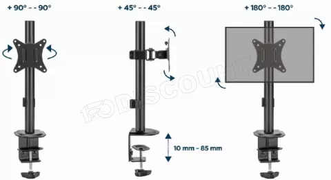 Photo de Support écran à fixer Gembird MA-D1-02 - 32" (8kg max) (Noir)