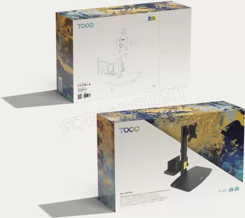 Photo de Support écran à fixer Tooq DB1128TN 17"-27" (6kg max) avec support mini-PC (Noir)