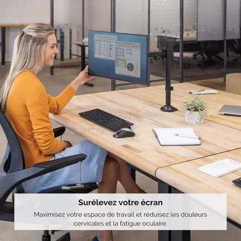 Photo de Support Ecran à poser Fellowes Reflex jusqu'à 27" (8 kg max) (Noir)