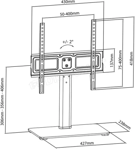 Photo de Support écran à poser Maclean MC-450 de 32" à 65" (40kg max)