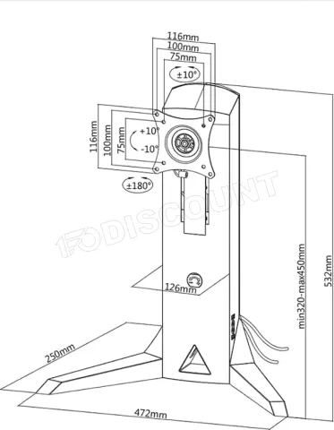 Photo de Support écran à poser NanoRS RS110 de 17" à 32" (8kg max) (Noir)