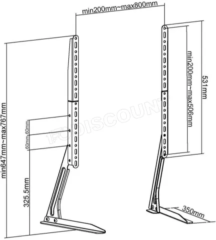 Photo de Support écran à poser Nedis TVSM1050 13"-70" (50Kg max)