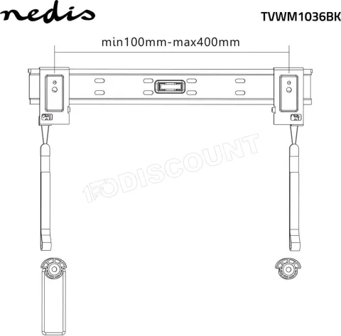 Photo de Support écran  Mural Nedis TVWM1036BK de 32" à 55" (50Kg max)