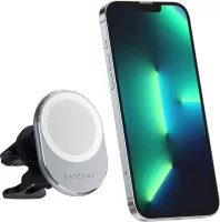 Photo de Support magnétique de téléphone avec pince Satechi et chargeur Qi(Gris)