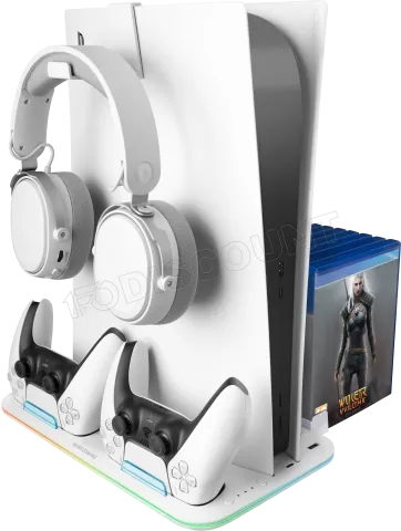 Photo de Support Multifonction Mars Gaming MPS5-B2 RGB pour PS5 (Blanc)