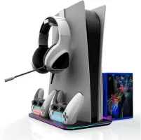 Photo de Support Multifonction ventilé RGB pour PS5 (Blanc)