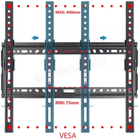 Photo de Support mural pour écran Esperanza Hypnosde 26" à 70" (30kg max)