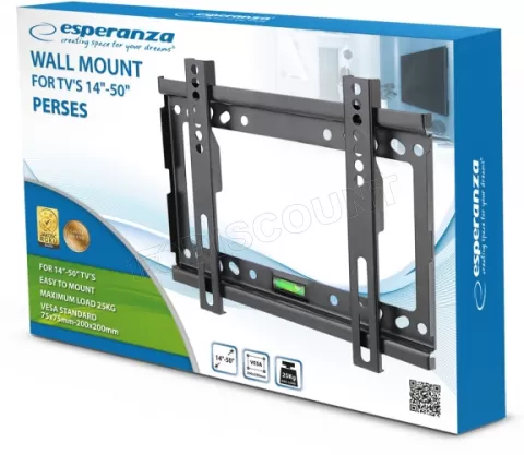 Photo de Support mural pour écran Esperanza Perses de 14" à 50" (25kg max)