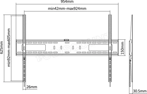 Photo de Support mural pour écran Goobay Pro Fixed XL de 43" à 100" (75Kg max)