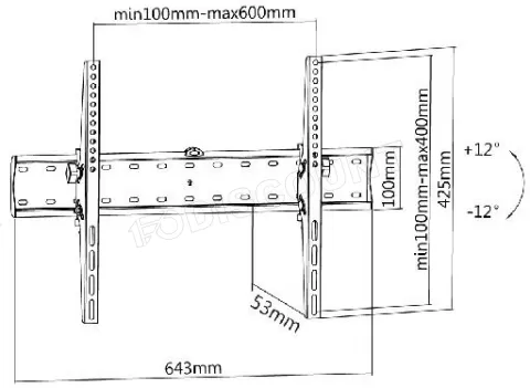 Photo de Support mural pour écran MCL-Samar SPE-7100 37 à 70" (40kg max) (Noir)