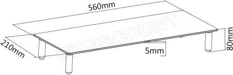 Photo de Support / Rehausseur en verre Digitus pour surélever Ecran 20kg max (Transparent)