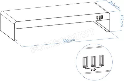 Photo de Support / Rehausseur pour Ecran TooQ TQMR0124 20kg max (Noir)