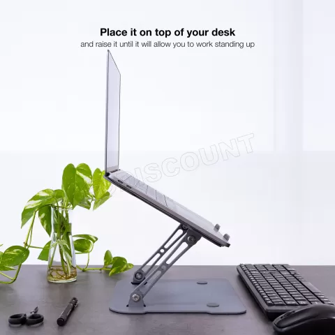 Photo de Support / réhausseur Tooq TQLRS0012-AL-G  en Aluminium pour ordinateur portable