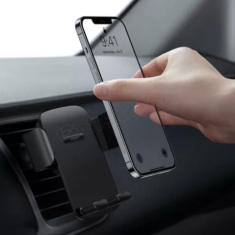 Photo de Support universel de téléphone Baseus Easy Control pour voiture sur grille d'aération (Noir)