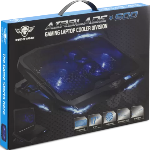 Photo de Support ventilé Spirit of Gamer AirBlade 600 17,3"max (Noir)