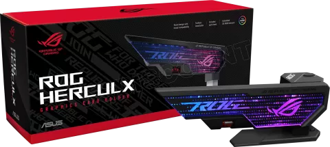 Photo de Support vertical Asus Rog XH01 Herculx RGB pour cartes graphiques (Noir)