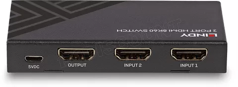 Photo de Switch HDMI Lindy 2 ports 8k (2 entrées / 1 sortie)