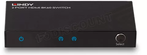 Photo de Switch HDMI Lindy 2 ports 8k (2 entrées / 1 sortie)
