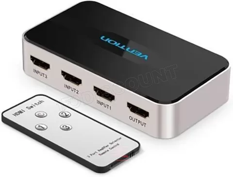 Photo de Switch HDMI Vention 3 ports (3 entrées / 1 sortie) (Gris)