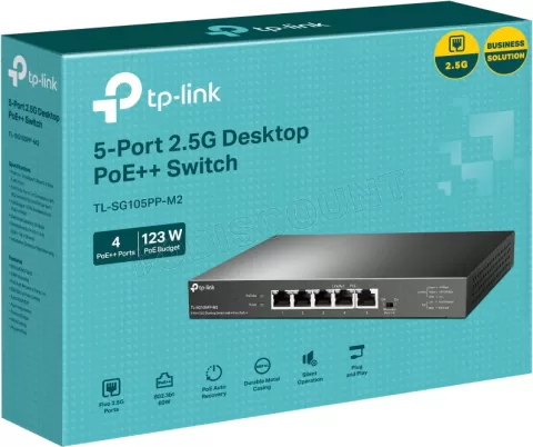 Photo de Switch réseau ethernet 2,5 Gbit/s TP-Link TL-SG105PP-M2 - 5 ports dont 4x PoE++