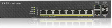 Photo de Switch réseau ethernet Gigabit Zyxel GS1920HP v2 - 8 ports dont 8x PoE (Noir)