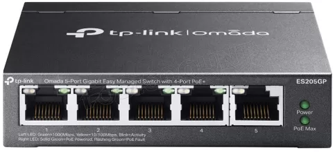 Photo de Switch réseau éthernet TP-Link Omada ES205GP - 5 ports dont 4x PoE+