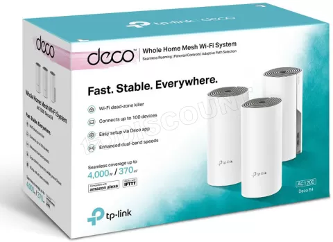 Photo de Système WiFi Mesh TP-Link Deco E4 AC1200 (3 pièces)