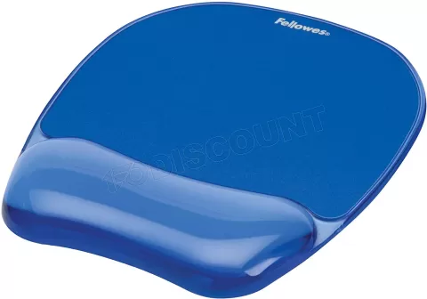 Photo de Tapis de souris avec repose poignet en gel Fellowes Crystals (Bleu)