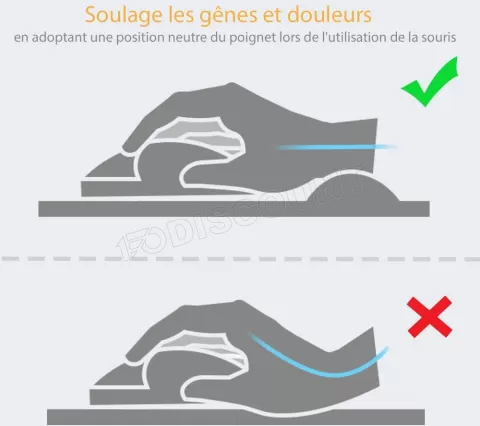 Photo de Tapis de souris avec repose poignet Fellowes Ergo Mouss' (Bleu)