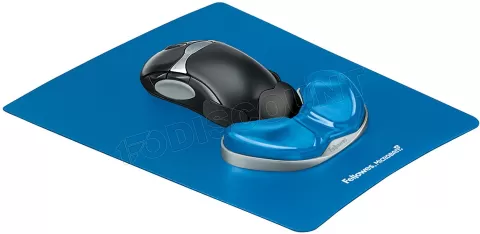 Photo de Tapis de souris avec repose poignet Fellowes Health-V Crystal (Bleu)