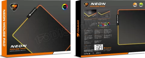 Photo de Tapis de Souris Cougar Neon RGB - Taille M (Noir)