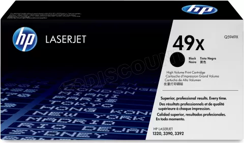 Photo de Toner Noir HP LaserJet 1320/3390/3392 (Q5949X) - 6000 pages