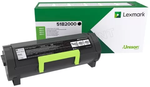 Photo de Toner Noir Lexmark 51B2000 - 2500 pages