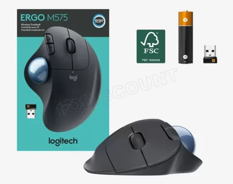 Photo de Trackball sans fil Bluetooth Logitech Ergo M575S (Noir)