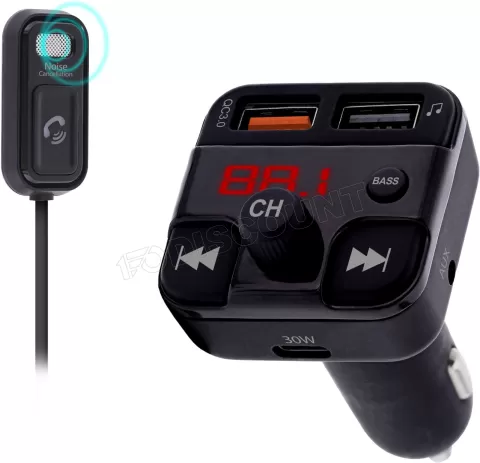 Photo de Transmetteur FM Bluetooth T'nB Ultime avec 2x USB-A + 1x USB-C