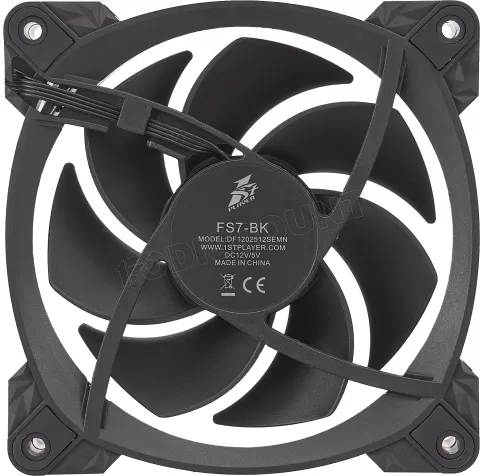 Photo de Ventilateur boitier 1stPlayer FS7 RGB - 12cm (Noir)