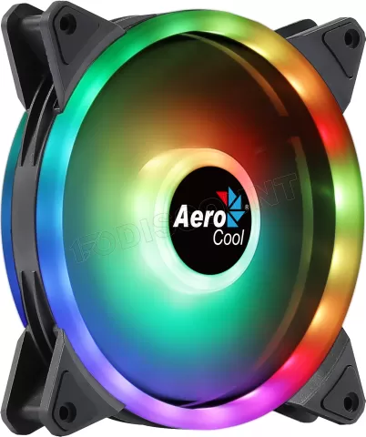 Photo de Ventilateur de boitier Aerocool Duo 14 RGB 14cm (Noir)