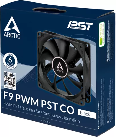 Photo de Ventilateur de boitier Arctic F9 PST Continuous Operation - 9,2cm (Noir)