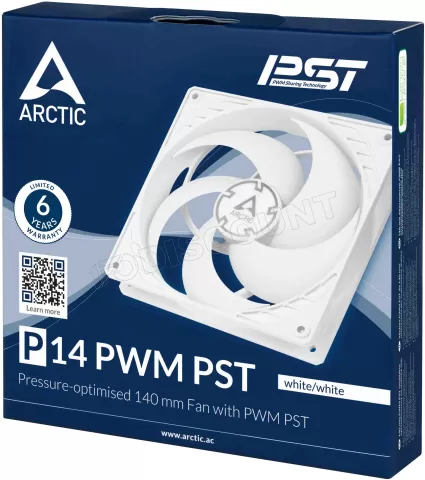 Photo de Ventilateur de boitier Arctic P14 PST - 14cm (Blanc)