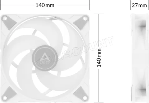 Photo de Ventilateur de boitier Arctic P14 PST RGB - 14cm (Blanc)