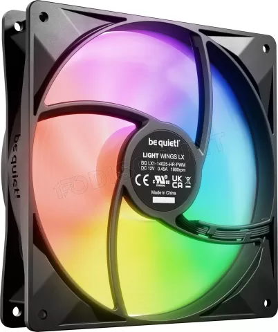 Photo de Ventilateur de boitier be quiet! Light Wings LX High Speed RGB - 14cm (Noir)