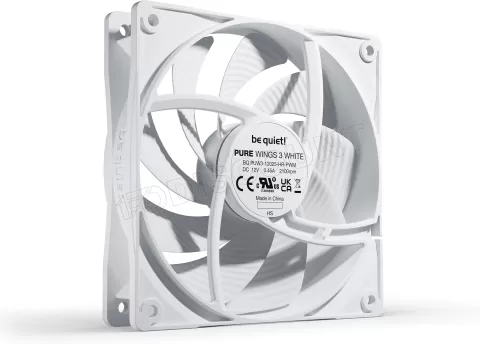 Photo de Ventilateur de boitier be quiet! Pure Wings 3 Haute vitesse PWM 12cm (Blanc)