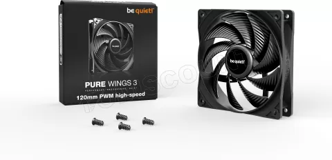 Photo de Ventilateur de boitier be quiet! Pure Wings 3 Haute vitesse PWM 12cm (Noir)