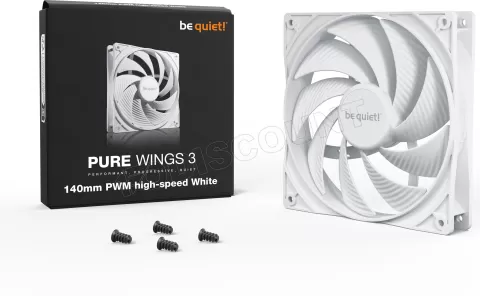 Photo de Ventilateur de boitier be quiet! Pure Wings 3 Haute Vitesse PWM 14cm (Blanc)